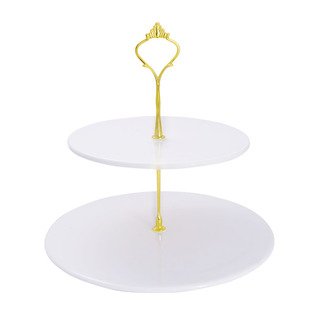 纯白陶瓷甜品台套装下午茶点心展示架子冷餐茶歇生日宴会水果托盘