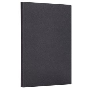 得力笔记本本子复古皮面可定制软皮薄款a5工作办公商务便携会议记事本记录手帐本日记本b5横线简约黑色软壳小