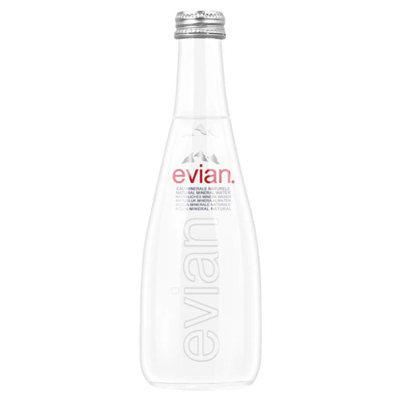 法国evian依云矿泉水330ml玻璃瓶装整箱天然弱碱性高端饮用水