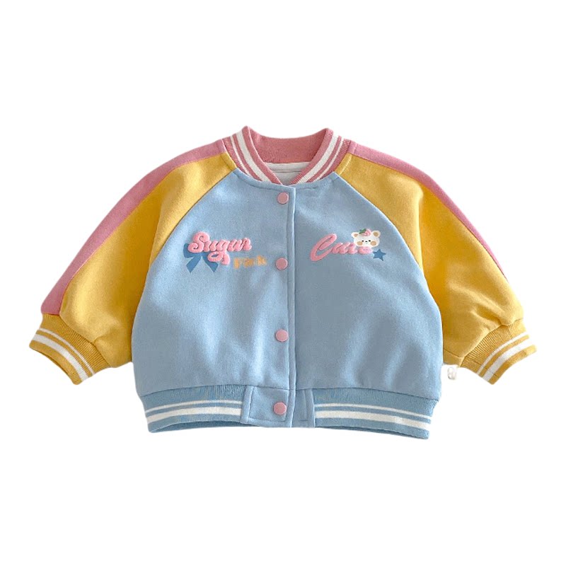 女童kitty猫印花棒球服卡通外套