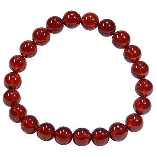 天然橙红石榴石手链女 橙红石榴石手串血珀色单圈酒红女士送妈妈