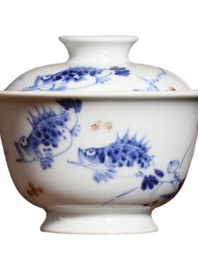 【名师匠心】仿八大山人茶杯盖碗
