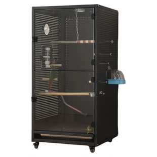 鸟笼别墅3C钢化玻璃鸟笼超大容量多层设计防撒防飞溅小太阳鹦鹉笼