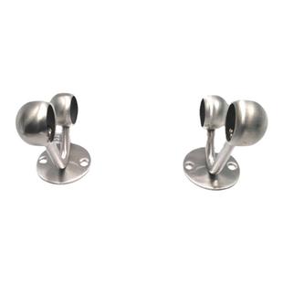 不锈钢双头法兰座 毛巾架免打孔 双杆管托圆管座窗帘杆双杆支架