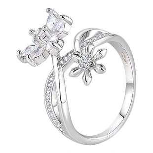 AJIDOU阿吉豆戒指女絮雪翩庭系列雪花对戒轻奢小众设计感指环尾戒