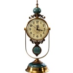 轻奢复古座钟客厅座钟台式桌面工艺时钟摆件装饰家用欧式石英钟表