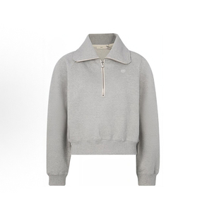 25春夏经典款国内现货RECTO刺绣logo半拉链翻领简约宽松毛圈卫衣