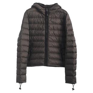 日本东丽面料~复古M1U Ponge短款连帽排骨羽绒服保暖白鹅绒外套女