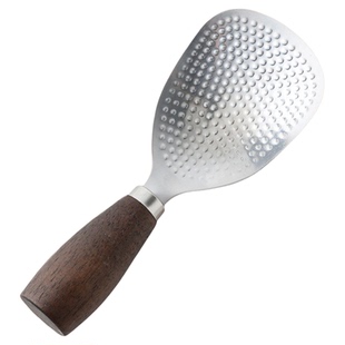 可立式饭勺不粘米饭304不锈钢米饭铲子胡桃木质手柄精致盛饭勺