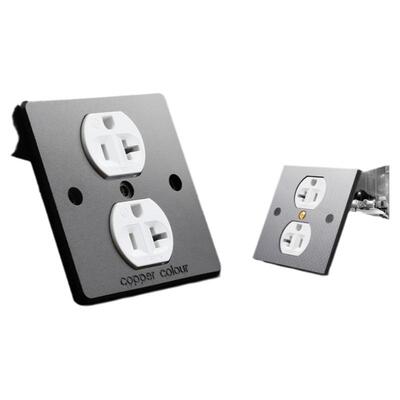 铜彩威致单晶铜镀金美标插座