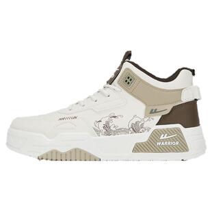 回力男鞋秋冬款2024新款小白鞋男皮面高帮板鞋男休闲运动鞋子男款