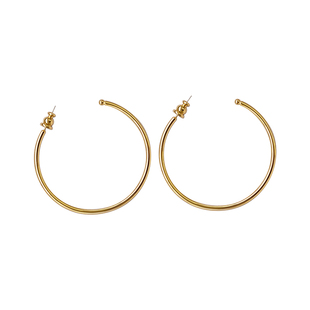 赵露思同款LAZY CIRCLES基础质感素圈大耳环金银色明星同款配饰