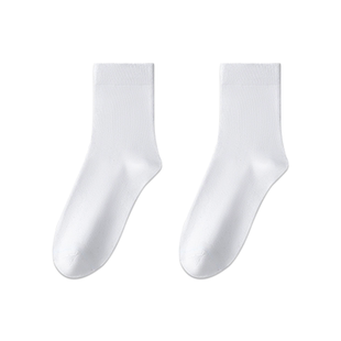 雅鹿袜子男款秋冬中筒7a抗菌防臭吸汗黑色薄款男士商务纯棉袜全棉