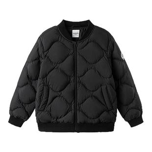 巴拉巴拉男童羽绒服儿童黑色外套大童面包服女童2025冬季新款童装
