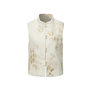 VGRASS维格娜丝中式国风提花无袖外套冬季新款独特精致马甲女