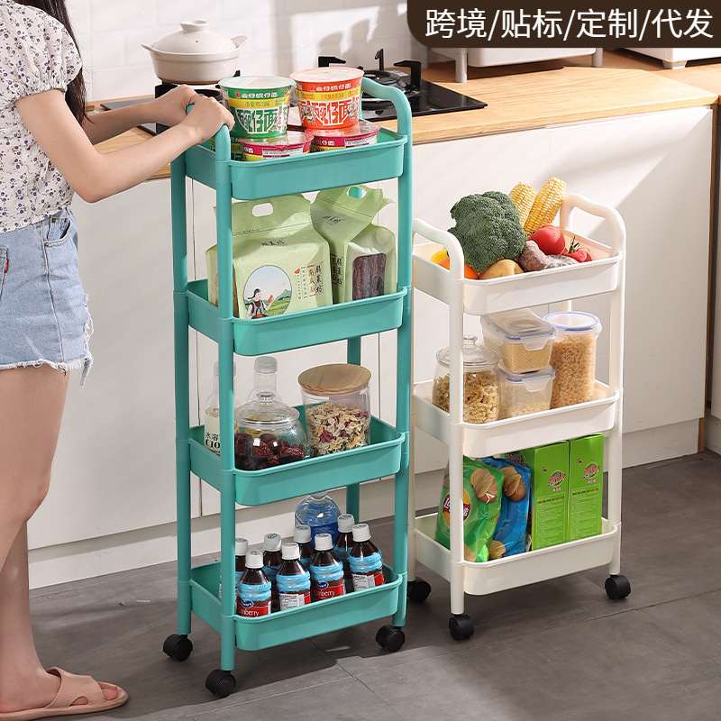 置物架小推车落地厨房落地浴室零食收纳移动储卫生间架物多层卧室