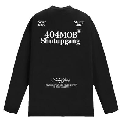 404MOB美式宽松潮牌字母长袖T恤