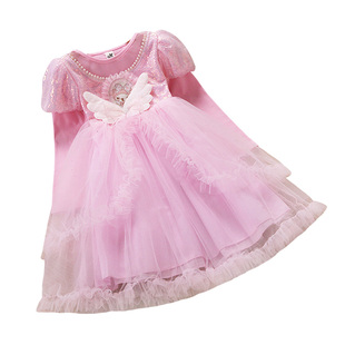 儿童美乐蒂发光裙子艾莎春秋款女宝宝爱莎公主裙女童库洛米连衣裙