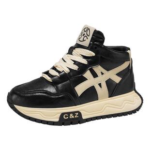 欧洲站男鞋2026春季新款高帮运动青少年休闲爆款百搭厚底老爹潮鞋