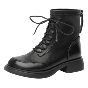 戈美其2025新款冬季厚底马丁靴女单靴增高复古英伦风爆款显瘦短靴