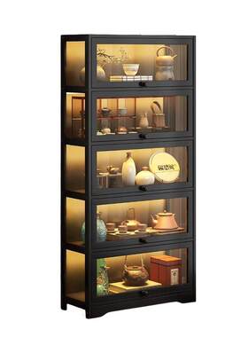 【升级加固】博古架展示柜茶具柜