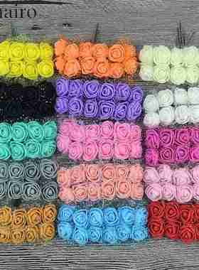 新品 144PCS迷你人泡沫仿真花玫瑰花束婚礼家庭聚会装饰工艺花环