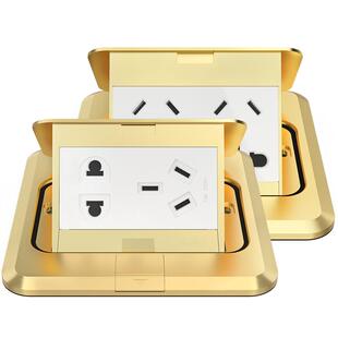 德力西地插地插座隐形全铜防水地面盖板五孔隐藏式地插多功能家用