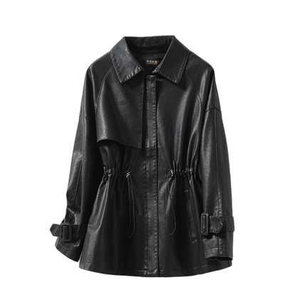 皮衣女常规款韩版收腰减龄小个子