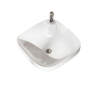 箭牌ARROW台中半嵌入式艺术盆 卫生间方形台上陶瓷加深易洁洗手盆