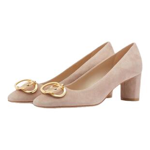 Stuart Weitzman/SW ANICIA 60 春夏双环扣方跟圆头高跟鞋女单鞋