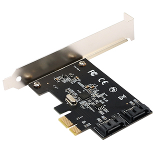 GRIS 双口PCI-E转SATA3.0扩展卡2口存储ATA电脑SSD固态硬盘ASM1061台式机服务器6Gbps磁盘不支持做raid阵列卡
