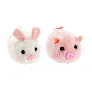 摇摆小动物毛绒儿童玩具发条上链上劲会跑的猪玩偶小兔子公仔链条