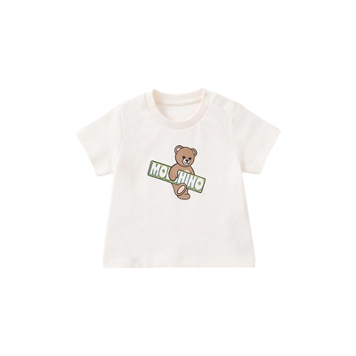 【新品首降】Moschino/莫斯奇诺 26早春 婴童泰迪熊云朵印花T恤