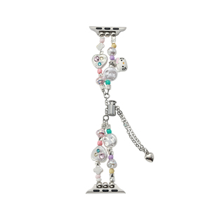 iserisewatch适用苹果手表表带iWatchs11代亚克力KT猫抽拉链applewatch10夏天女s8多巴胺串珠SE创意s6/7小众