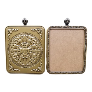 纯铜复古唐卡吊坠浮雕嘎乌盒高档手绘画五爷佛牌随身4*5唐卡壳子