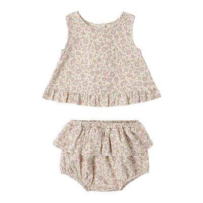 Lttle家现货 美国quincy mae SS26女宝宝吊带上衣花苞裤分体套装