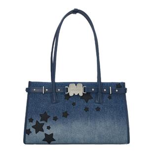 【新年礼物】MOUSSY星辰童梦牛仔星星贴布绣HOBO包手提女士包复古