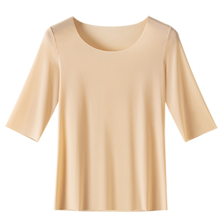 美肤肌底衣女无痕打底防走光10A抗菌秋冬五分袖背心旗袍内搭上衣