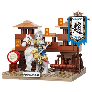 迪库三国小侠赵云珍藏版汉水之战卡牌战马积木人拼装玩具男孩礼物