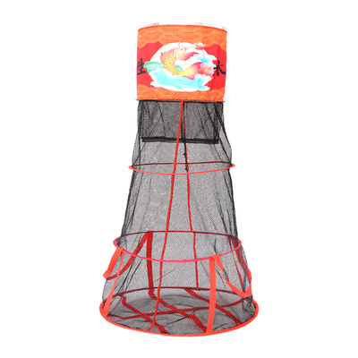 超大钓鱼喇叭形渔护网涂胶网兜