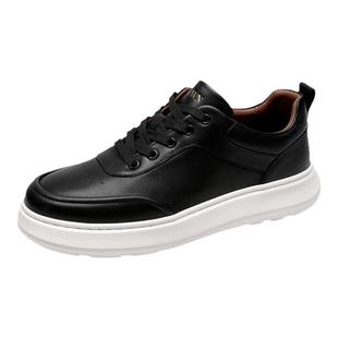 CROWN/皇冠真皮时尚百搭板鞋男舒适耐磨男鞋经典潮流休闲鞋男