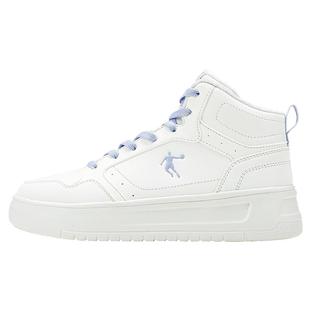 乔丹女鞋高帮板鞋2025冬季新款皮面防水加绒保暖休闲鞋百搭运动鞋