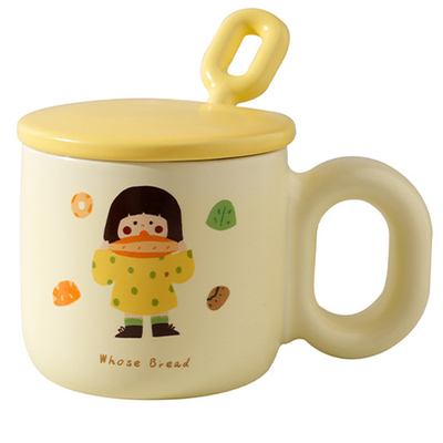 MOLA杯具家用带盖马克杯小众陶瓷