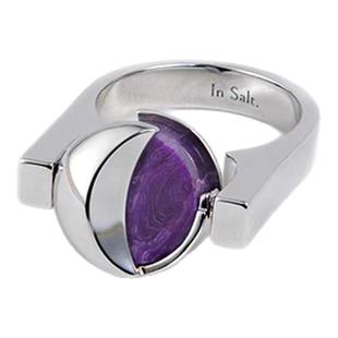 盐岛大吉系列紫龙晶翻转旋转马鞍戒指九紫离火火运食指高级感时尚