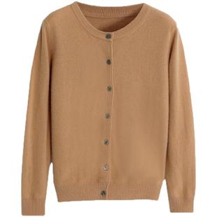 反季清仓针织开衫女羊绒衫2025春秋短款圆领宽松外套大码打底毛衣