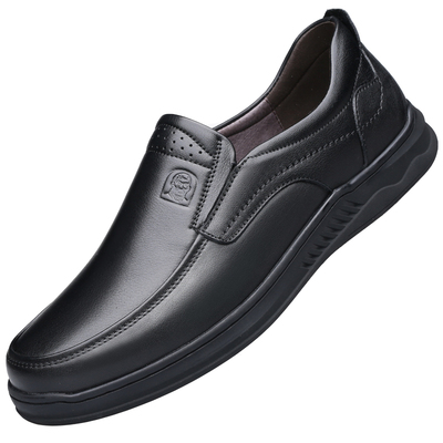 老人头皮鞋男真皮商务休闲爸爸鞋