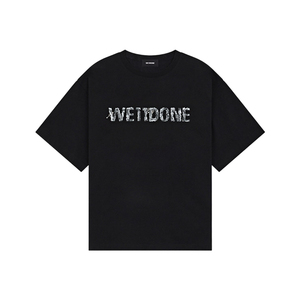WE11DONE26早秋新品男女同款蕾丝图案Logo 短袖T恤时尚潮流