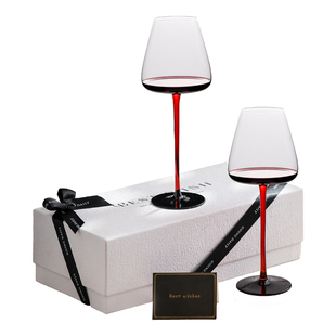 漫时光红酒杯轻奢高级感家用高脚杯子精致白葡萄酒杯套装一对礼盒