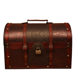 特大号木箱复古带锁密码收纳箱整理储物箱家用大容量百宝箱小箱子