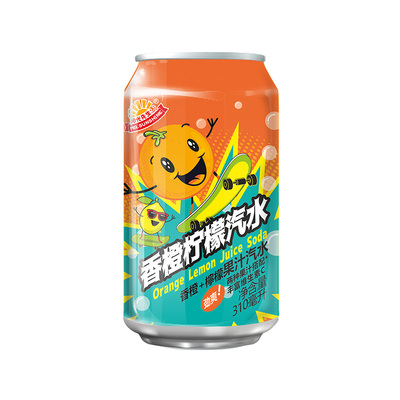 阳光先生香橙柠檬汽水碳酸饮料